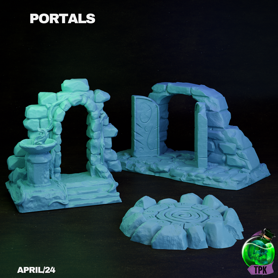 Three Portals Scatter | Tabletop Gaming Mini | TPKLab - Tattles Told 3D