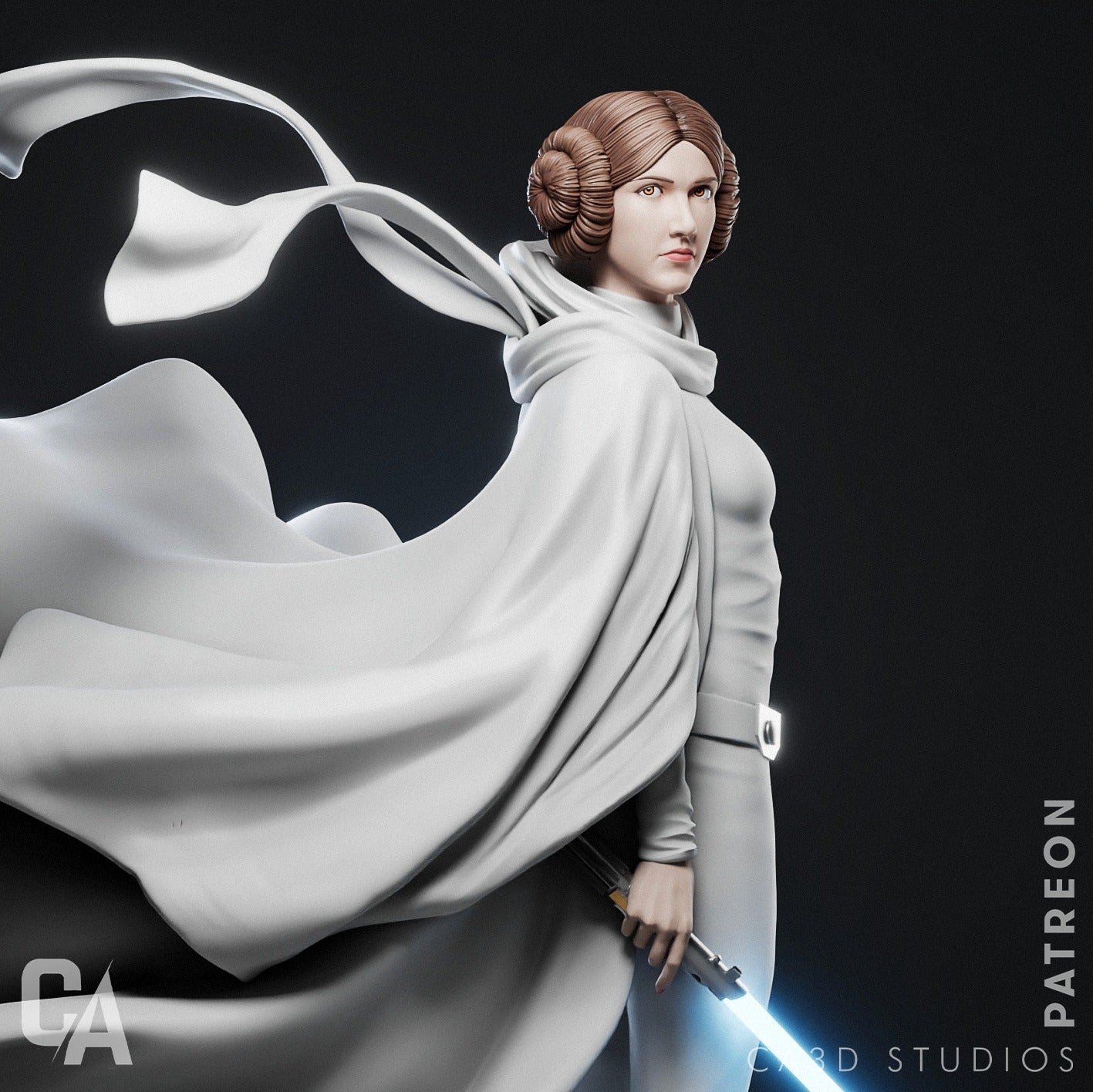 1:12 White Robed Rebel Leader | 3D Printed Resin Garage Kit Figure | CA 3D Studios