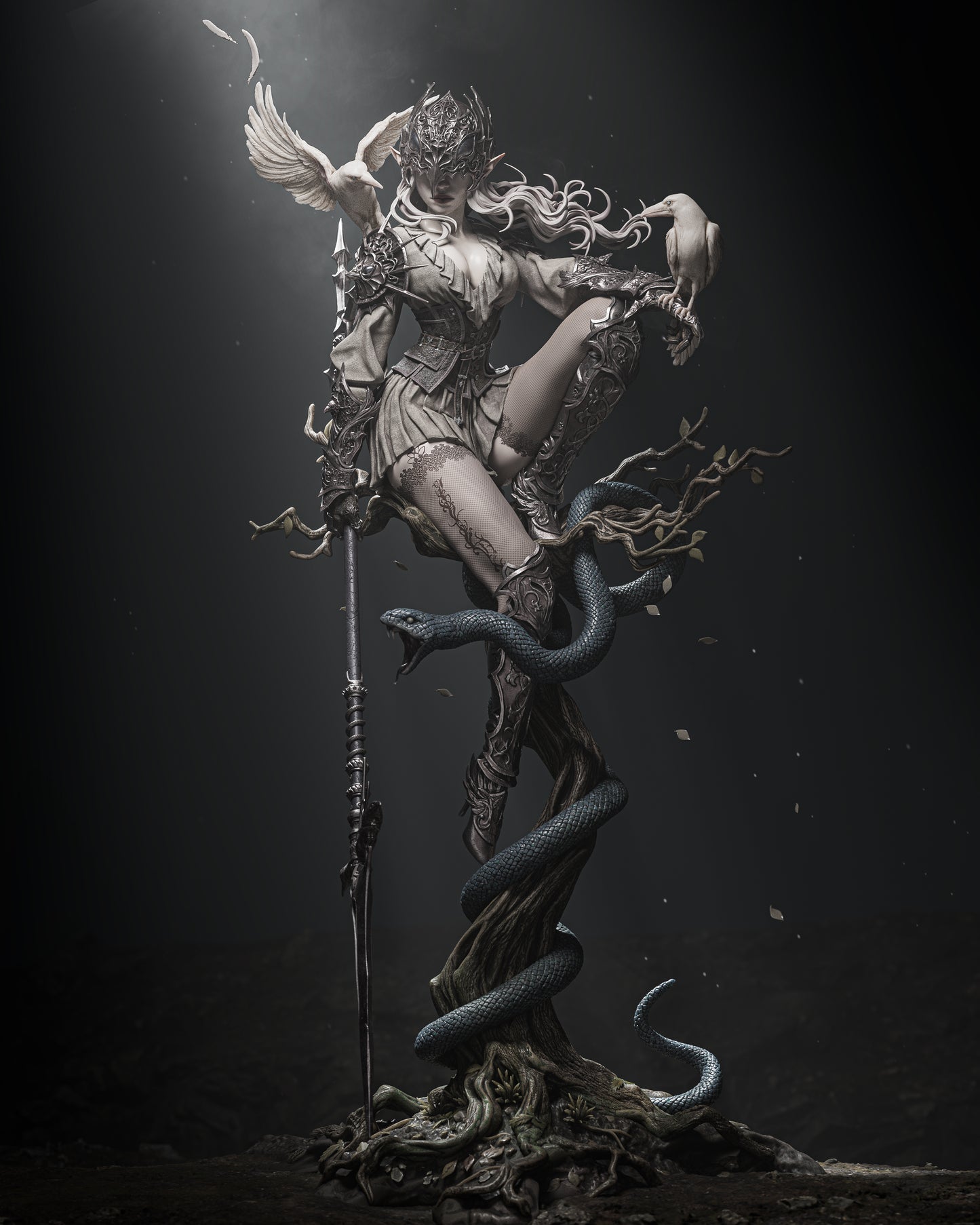 1:12 Lenora Queen of Crows | 3D Printed Resin Garage Kit Figure | CA 3D Studios