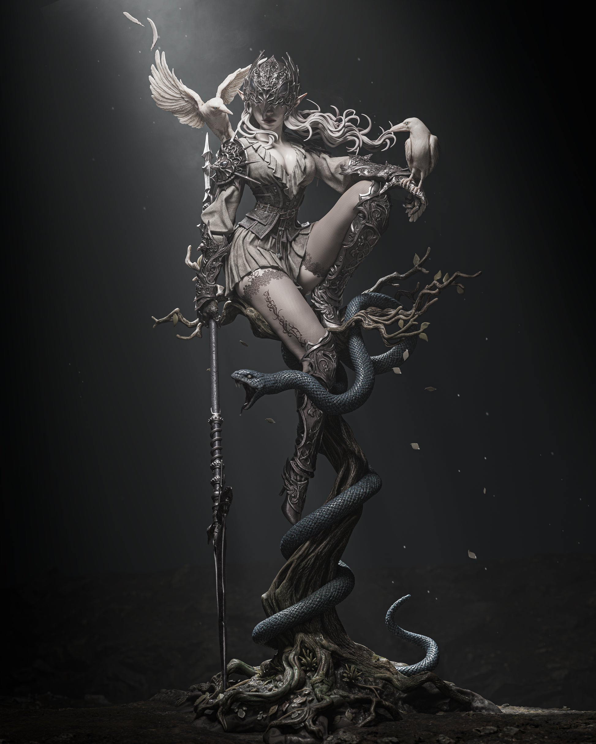 1:12 Lenora Queen of Crows | 3D Printed Resin Garage Kit Figure | CA 3D Studios