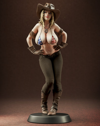 1:12 Confident Cowgirl Fighter | 3D Printed Resin Garage Kit Figure | CA 3D Studios