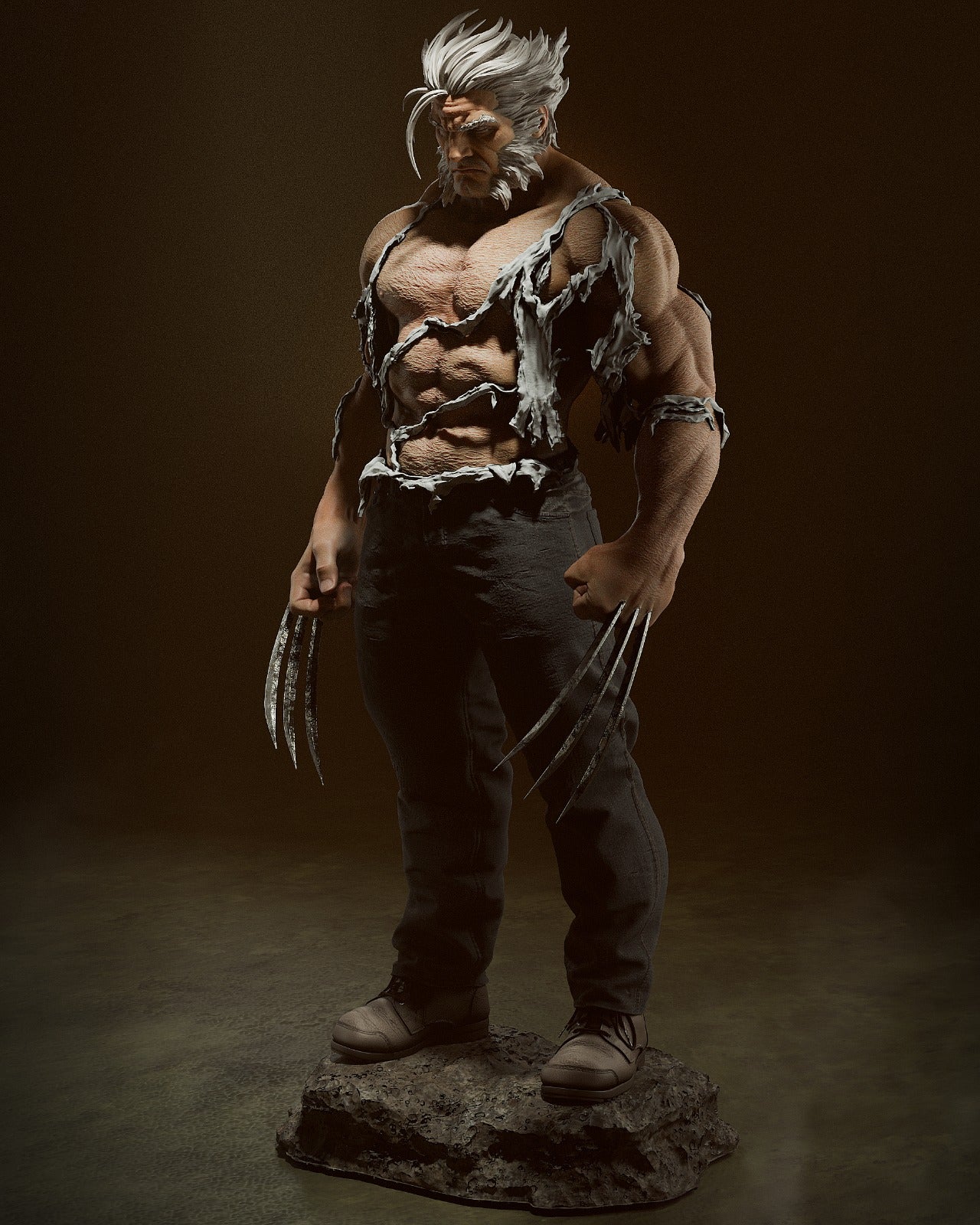 1:12 Feral Fighter | 3D Printed Resin Garage Kit Figure | CA 3D Studios