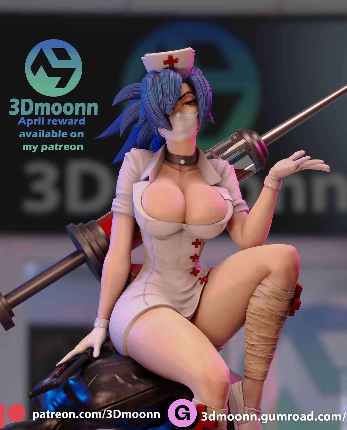 1:12 Valentine Nurse | Anime Resin Garage Kit | 3Dmoonn