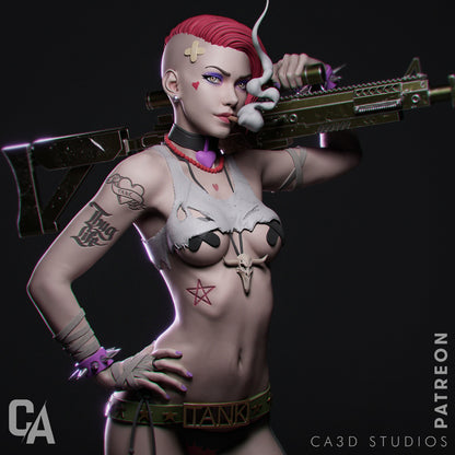 1:12 Chaotic Punk Rebel | 3D Printed Resin Garage Kit Figure | CA 3D Studios
