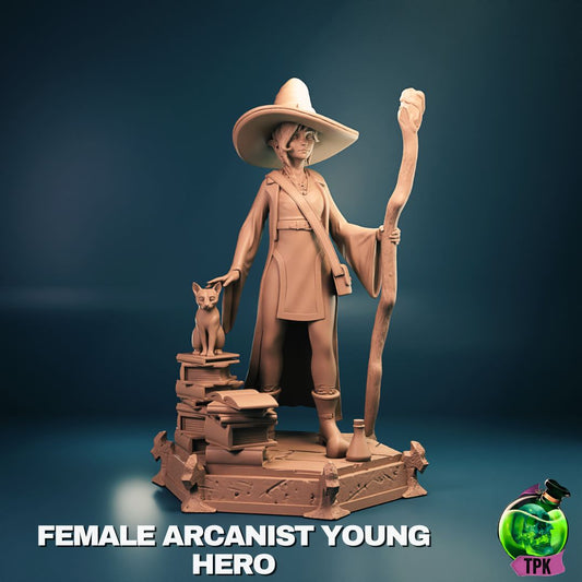 Female Young Arcanist | Tabletop Gaming Mini or Display Figure | TPKLab