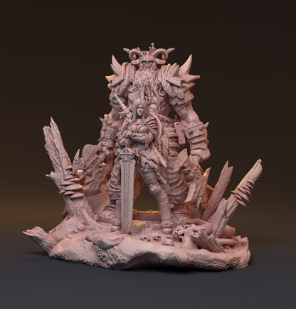 Gaedel and Bastor-Tan, Pin Up Diorama | D&D TTRPG Miniature | Hardwitch Games