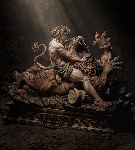 1:12 Samson Vs The Lion | 3D Print Resin Garage Kit Figure | CA 3D Studios