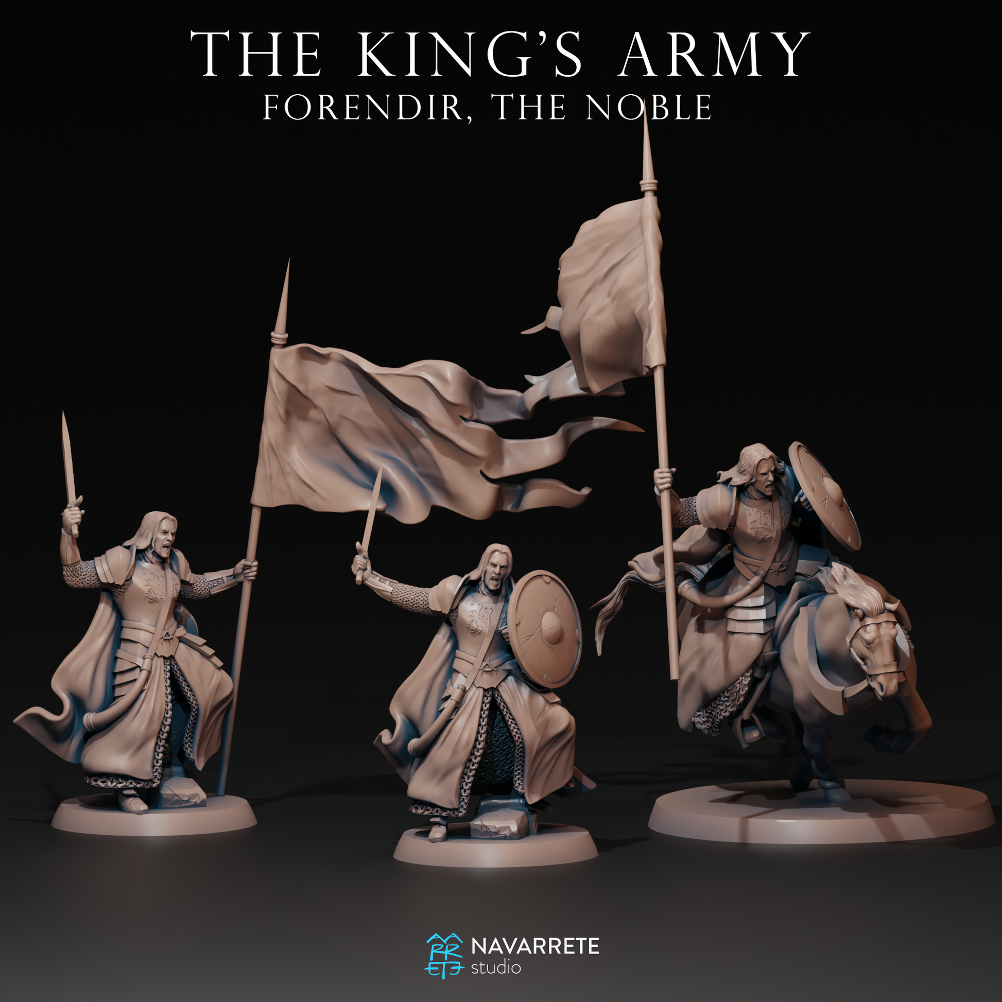 Forendir the Noble tabletop gaming miniature by Tattles Told 3D, displayed on a neutral background.