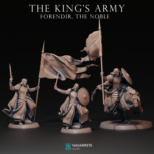 Forendir the Noble tabletop gaming miniature by Tattles Told 3D, displayed on a neutral background.
