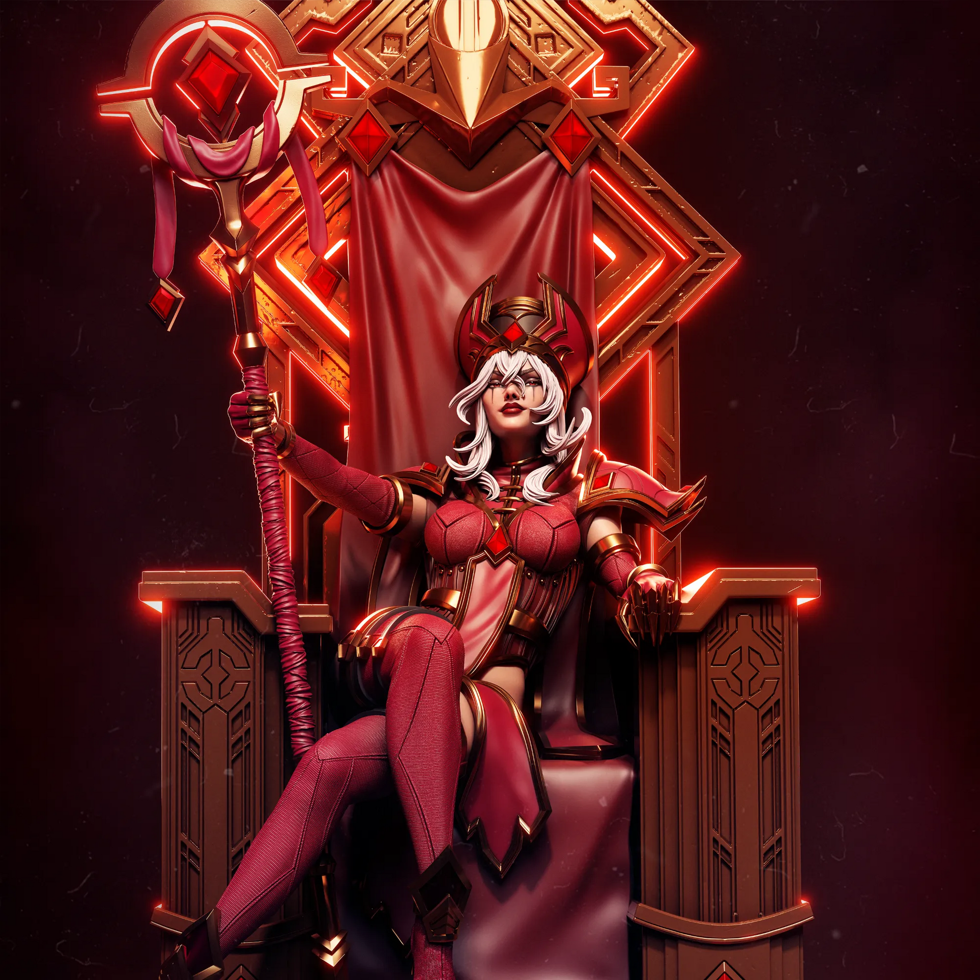 1:12 Scarlet Battle Priestess | 3D Printed Resin Garage Kit Figure | CA 3D Studios - Tattles Told 3D