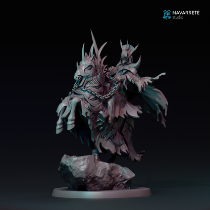 Black Herald tabletop gaming miniature by Tattles Told 3D, detailed figure on a base, designed for Navarrete Studio gaming setups.