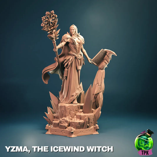 Yzma Icewind Witch miniature by Tattles Told 3D, detailed tabletop gaming figure, perfect for display or gaming scenarios.