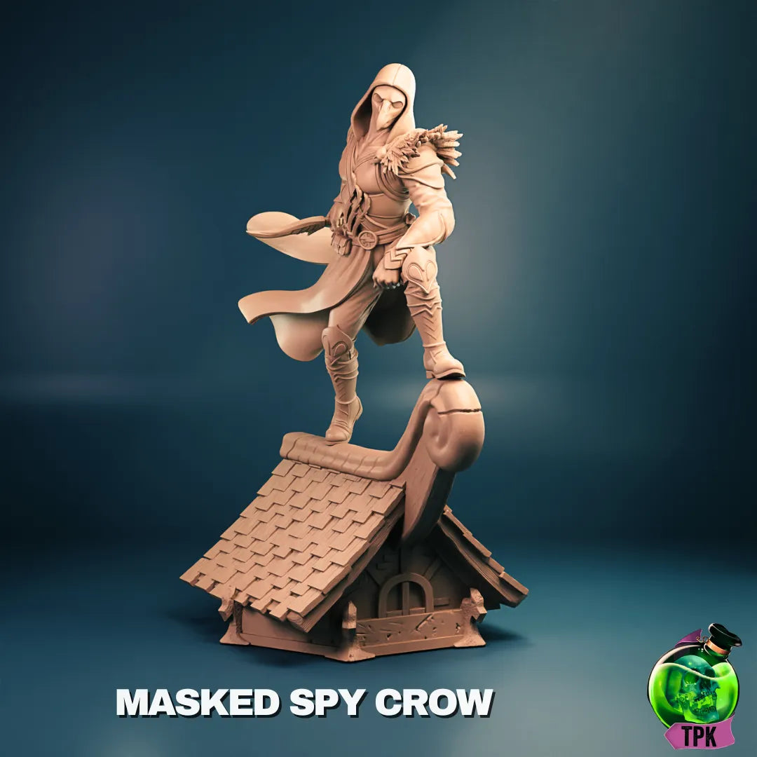 Tattles Told 3D Crow Thief Spy miniature for tabletop gaming, featuring a detailed crow figure with thief attire.