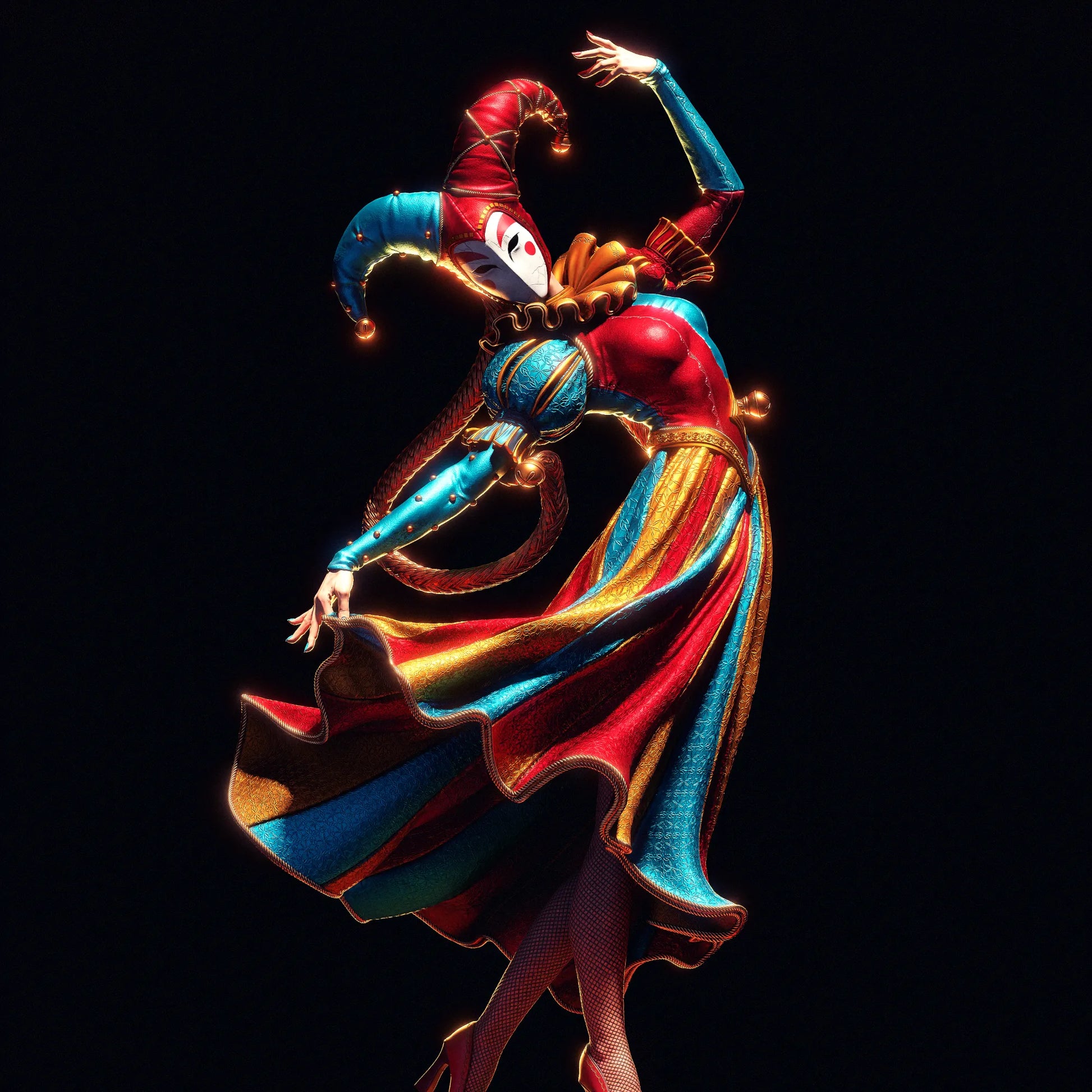 1:12 Colorful Jester | 3D Printed Resin Garage Kit Figure | CA 3D Studios