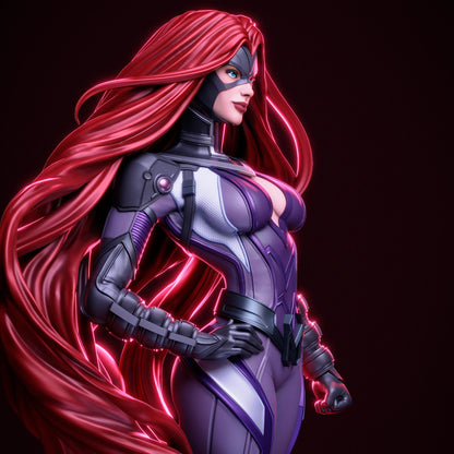 1:12 Telekinetic Hair Queen | 3D Printed Resin Garage Kit Figure | CA 3D Studios