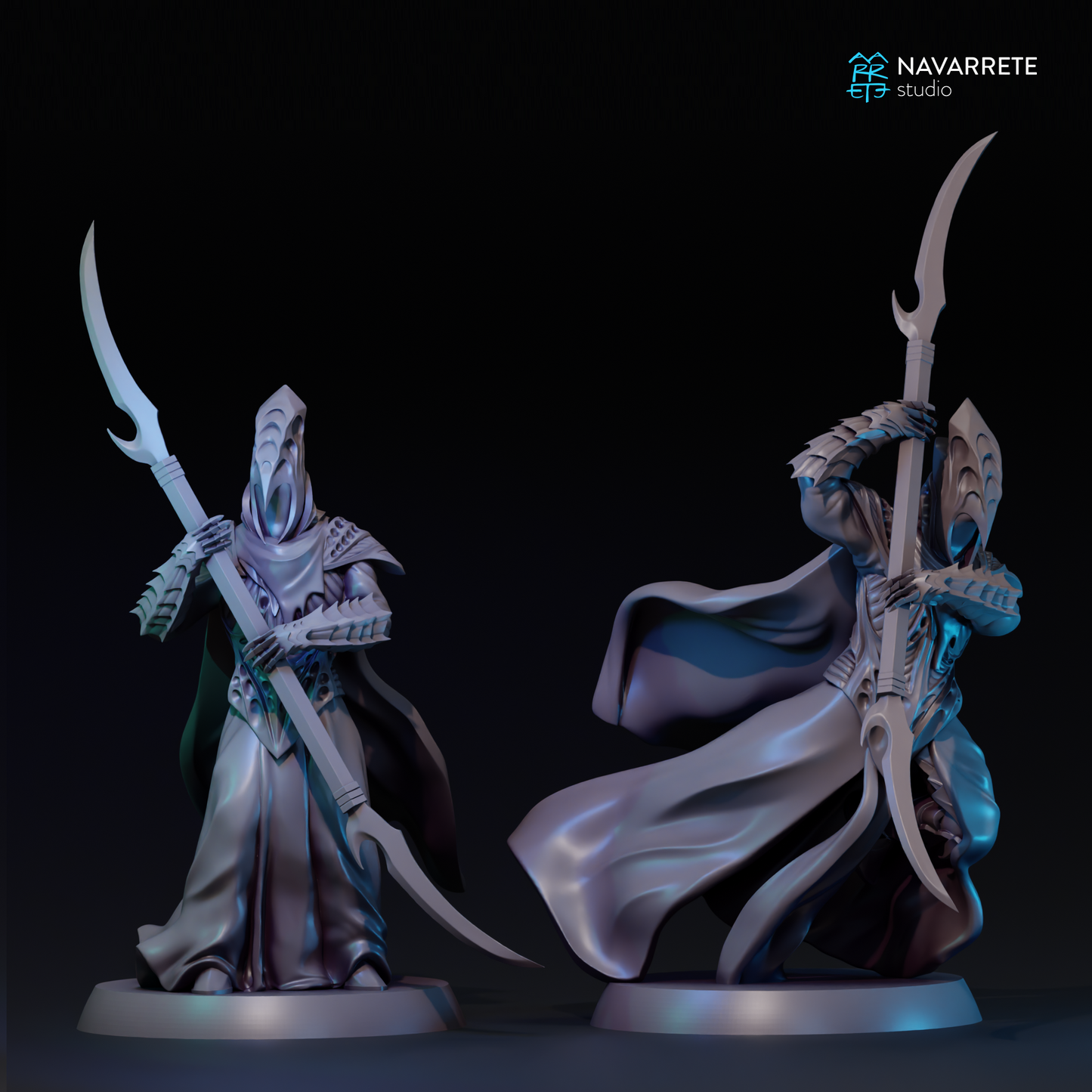 Navarrete Studio's The Knight of the Seas tabletop gaming miniature, featuring detailed armor and weaponry, by Tattles Told 3D.
