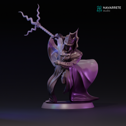 Tattles Told 3D Treacherous Spectre tabletop gaming miniature with detailed ghostly figure, painted in dark, spectral colors.