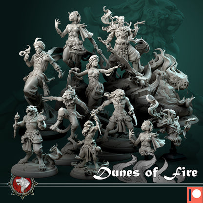 Dunes of Fire Collection | Gaming or Display Miniature | White Werewolf Tavern