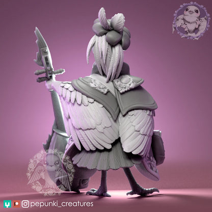 Spoonbill Bird Bard | Tabletop or Display Scale | D&D Humblewood TTRPG Miniature | Pepunki Creatures