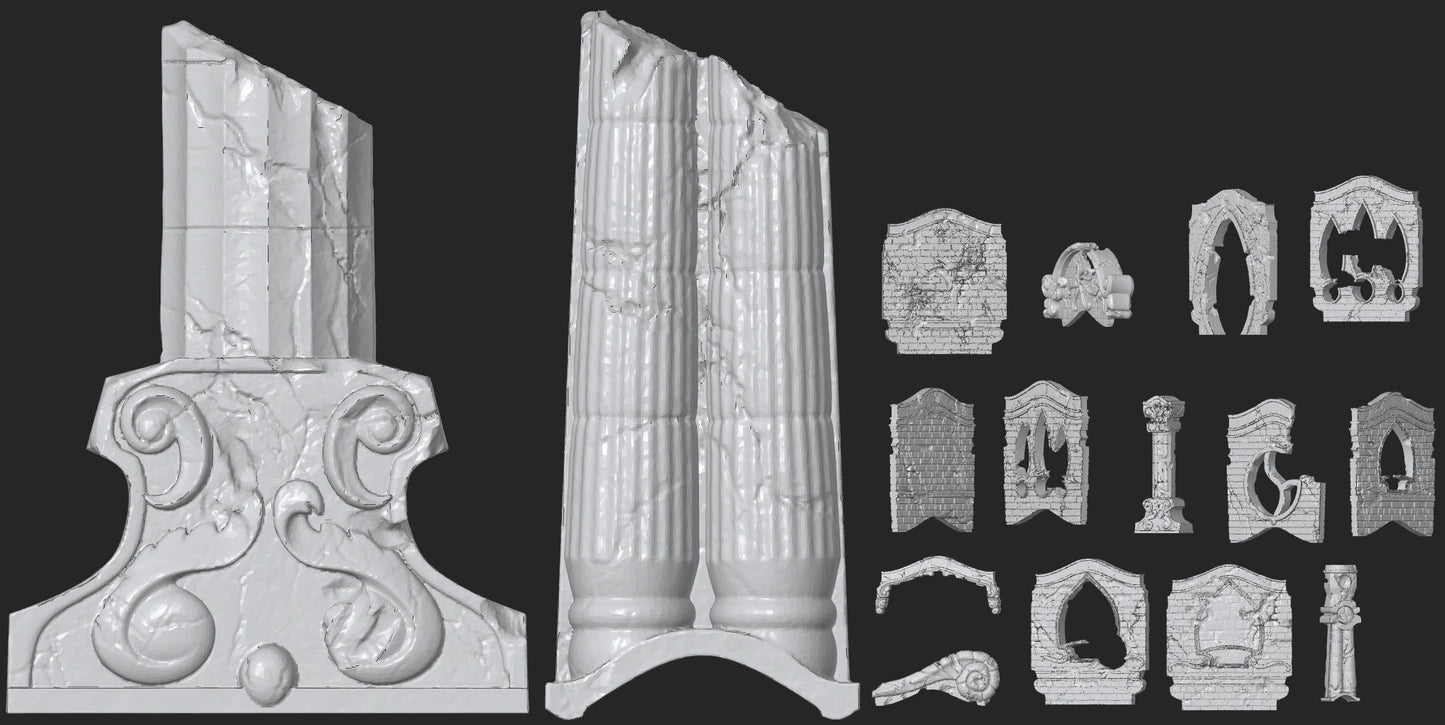 Elven Walls Terrain | Tabletop Gaming Mini | TPKLab