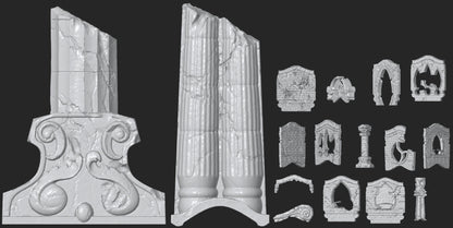 Elven Walls Terrain | Tabletop Gaming Mini | TPKLab