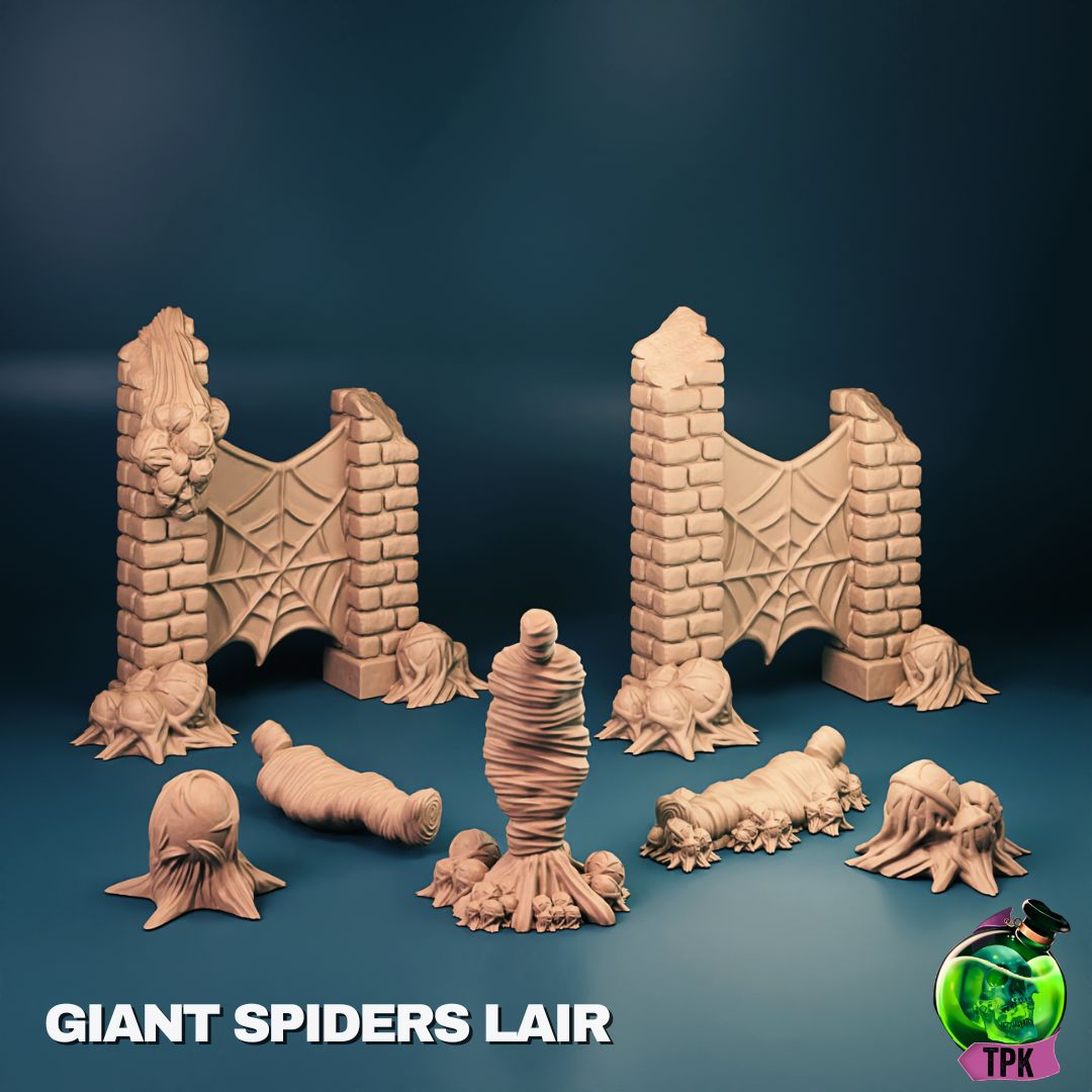 Giant Spider's Lair Scatter | Tabletop Gaming Mini | TPKLab