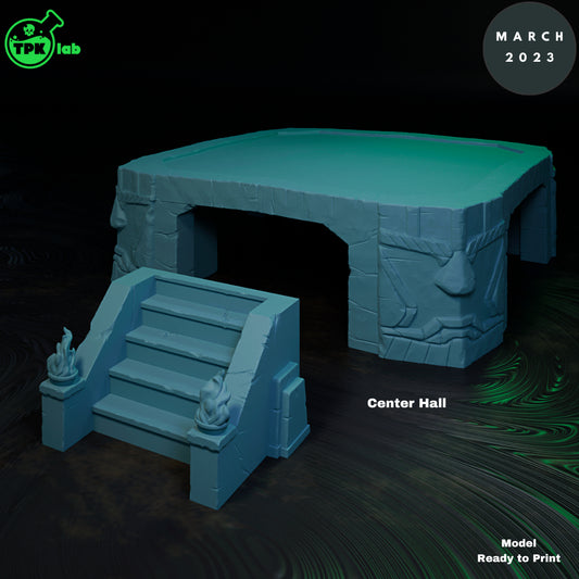 Center Hall Terrain | Tabletop Gaming Mini | TPKLab - Tattles Told 3D