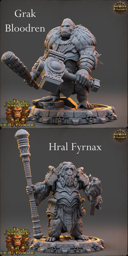 Ape Folk - The Strongbacks of Castle Primatus | Tabletop or Display Scale | D&D Mini | Daybreak Miniatures