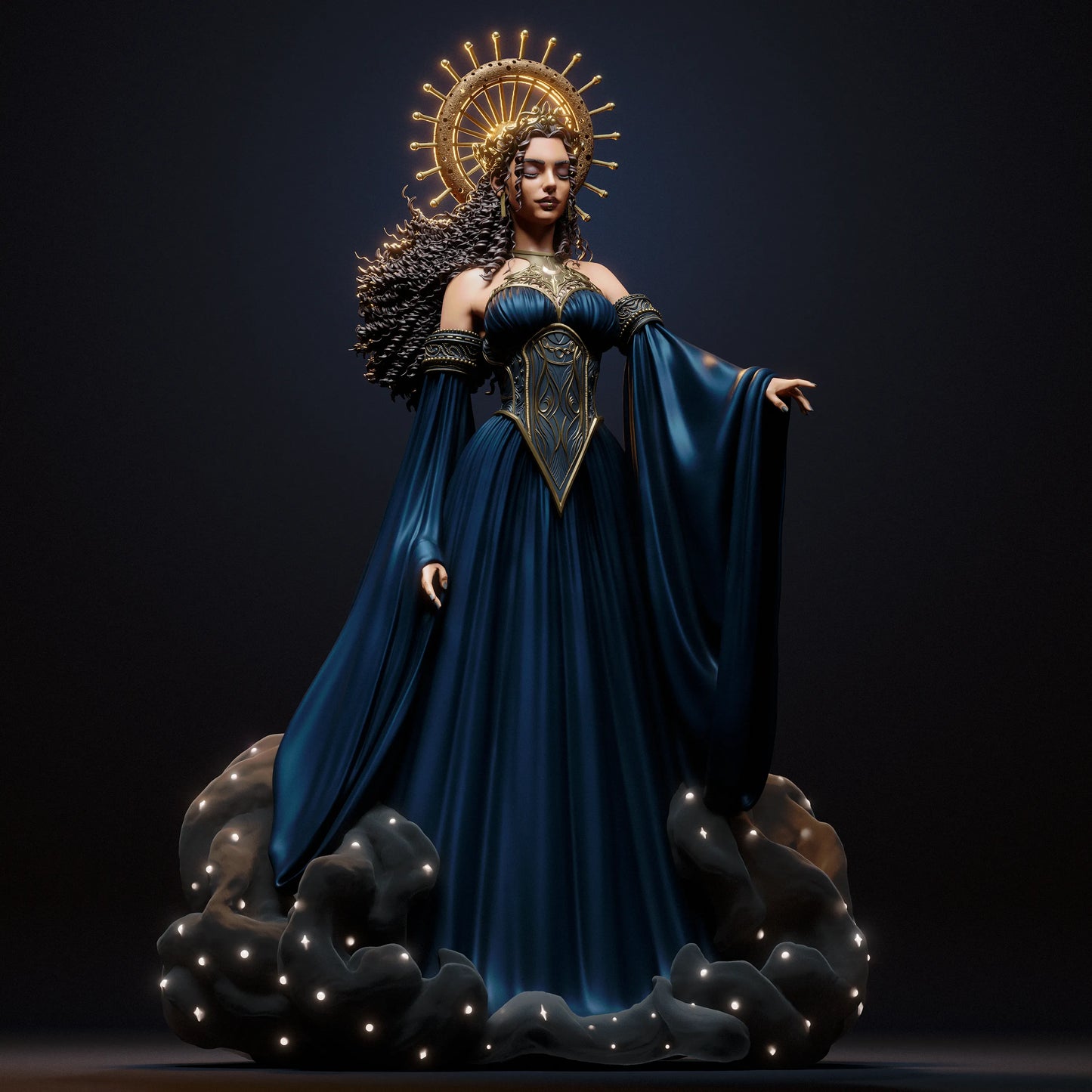 1:12 Nyx, Greek Goddess of Night | 3D Printed Resin Garage Kit Figure | CA 3D Studios