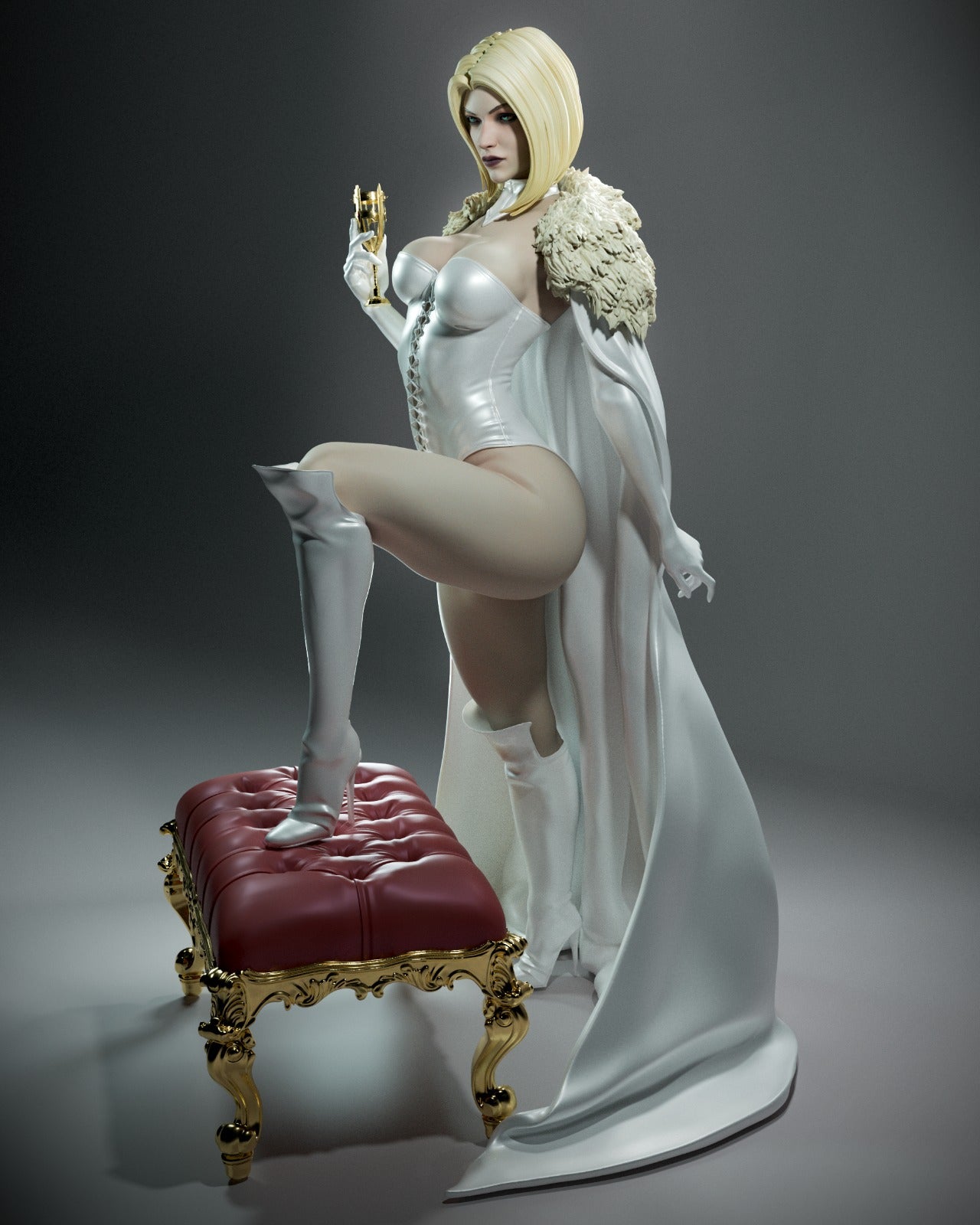 1:12 White Queen | 3D Printed Resin Garage Kit Figure | CA 3D Studios