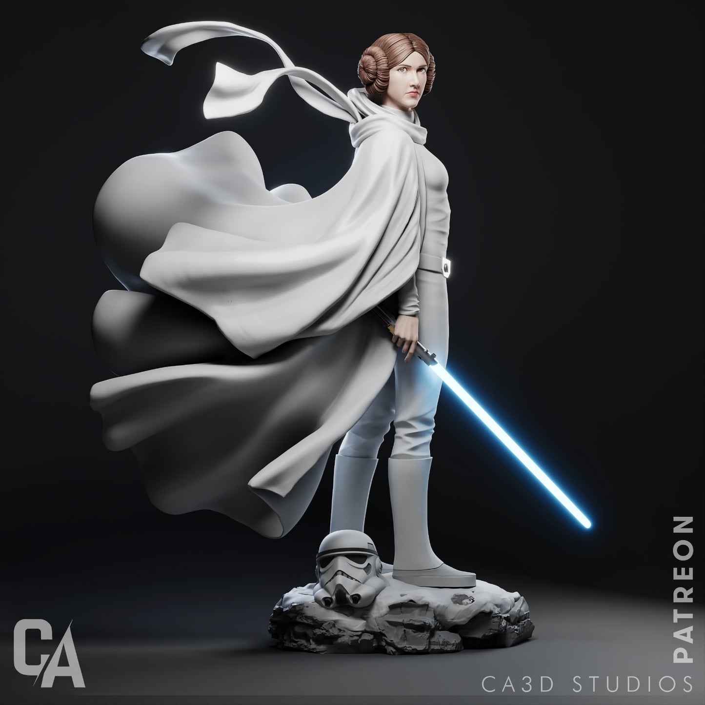 1:12 White Robed Rebel Leader | 3D Printed Resin Garage Kit Figure | CA 3D Studios