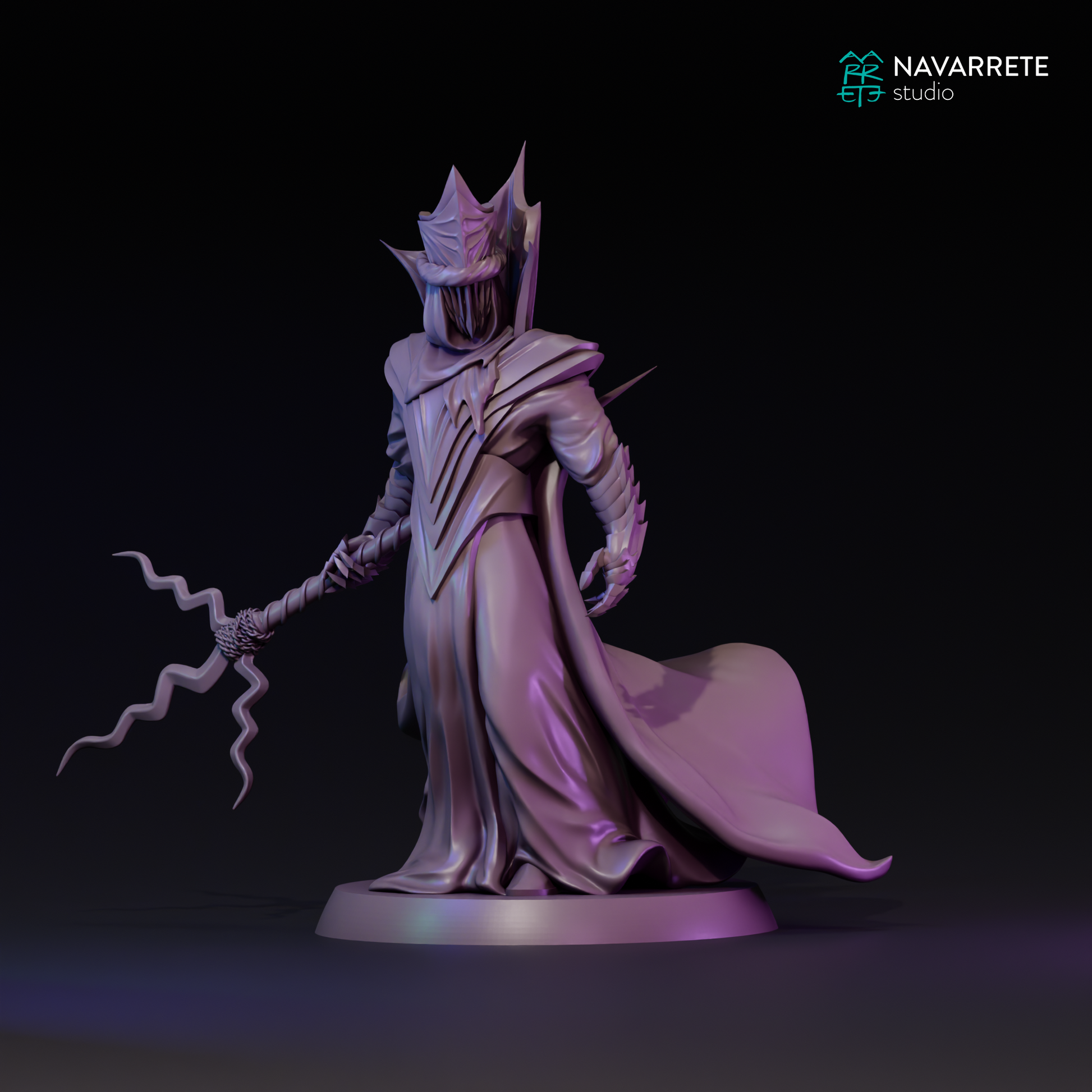 Detailed image of the Treacherous Spectre tabletop gaming miniature by Tattles Told 3D, featuring a spooky ghostly figure with intricate details.