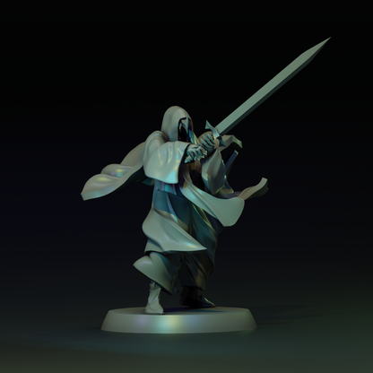 Detailed Tattles Told 3D Nightmare tabletop gaming miniature by Navarrete Studio featuring a dark fantasy character with intricate armor.