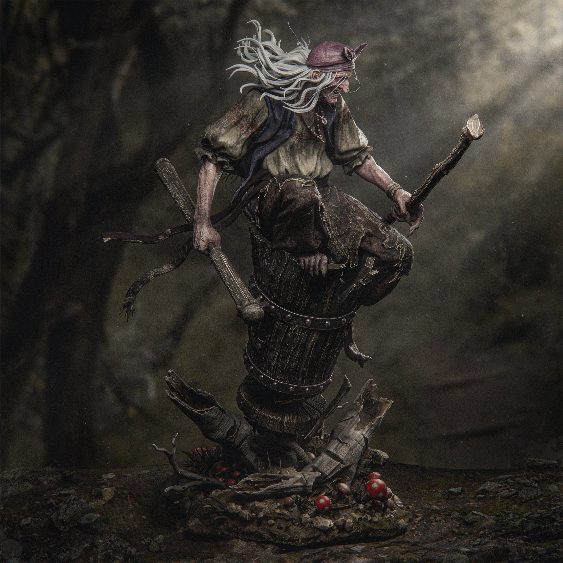 1:12 Baba Yaga | Resin Garage Kit Figure Folklore | CA 3D Studios