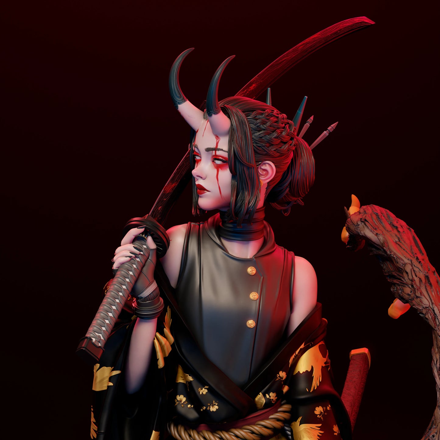 1:12 Oni Blood Moon | 3D Printed Resin Garage Kit Figure | CA 3D Studios