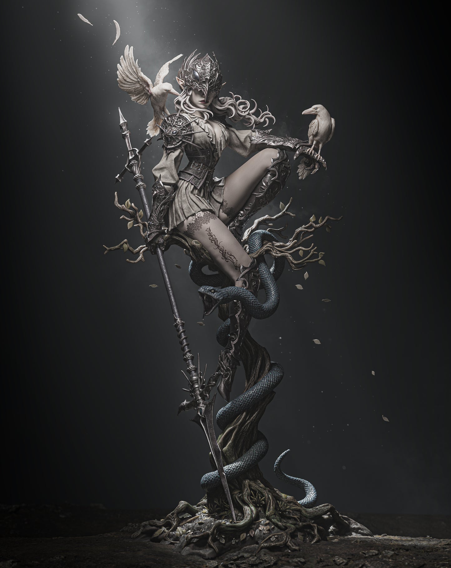 1:12 Lenora Queen of Crows | 3D Printed Resin Garage Kit Figure | CA 3D Studios