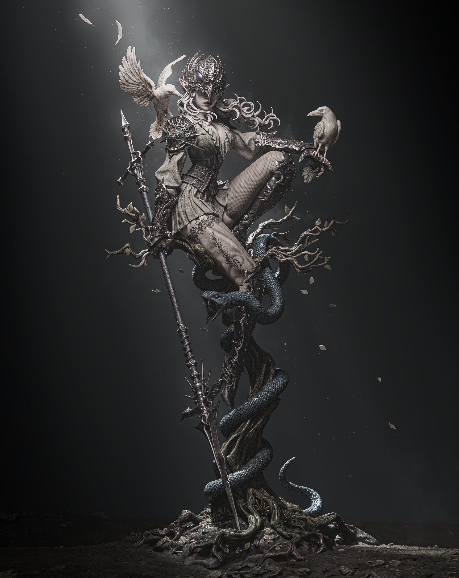 1:12 Lenora Queen of Crows | 3D Printed Resin Garage Kit Figure | CA 3D Studios