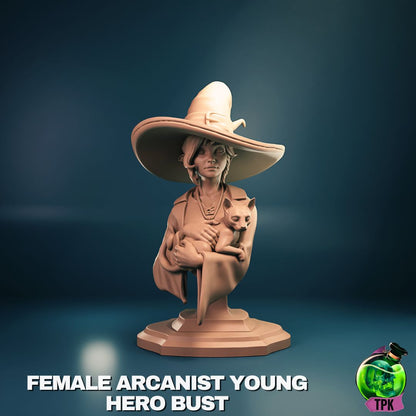 Female Young Arcanist | Tabletop Gaming Mini or Display Figure | TPKLab