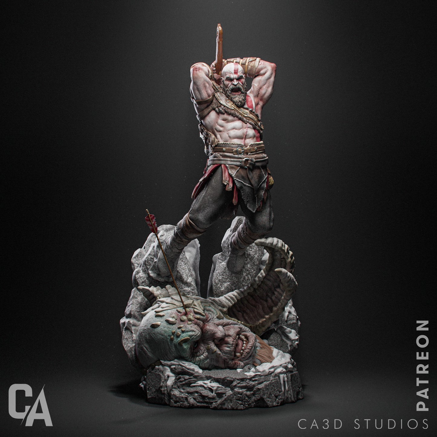 1:12 War God | 3D Printed Resin Garage Kit Figure | CA 3D Studios