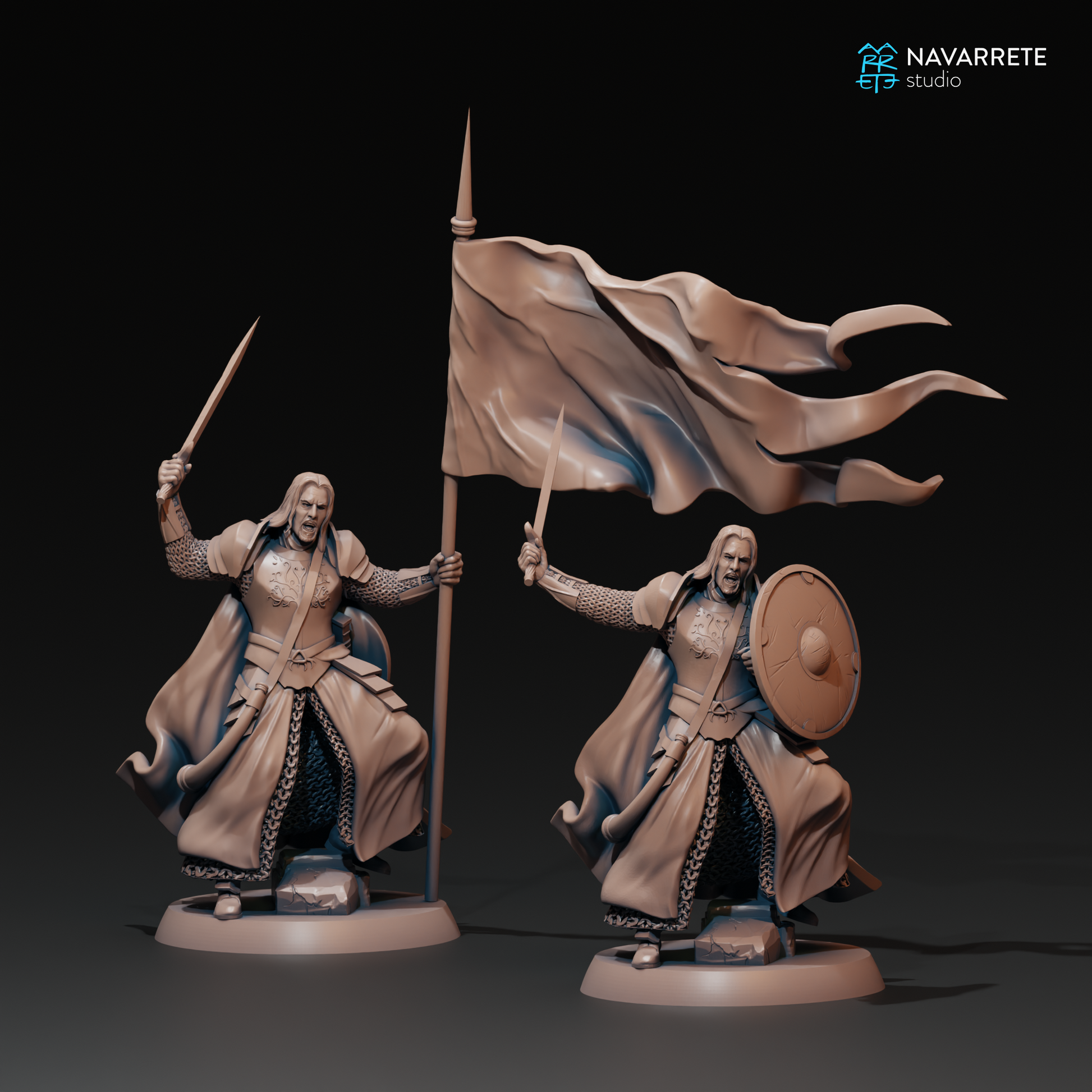 Forendir the Noble tabletop gaming miniature by Navarrete Studio, detailed Tattles Told 3D figure on a scenic base.