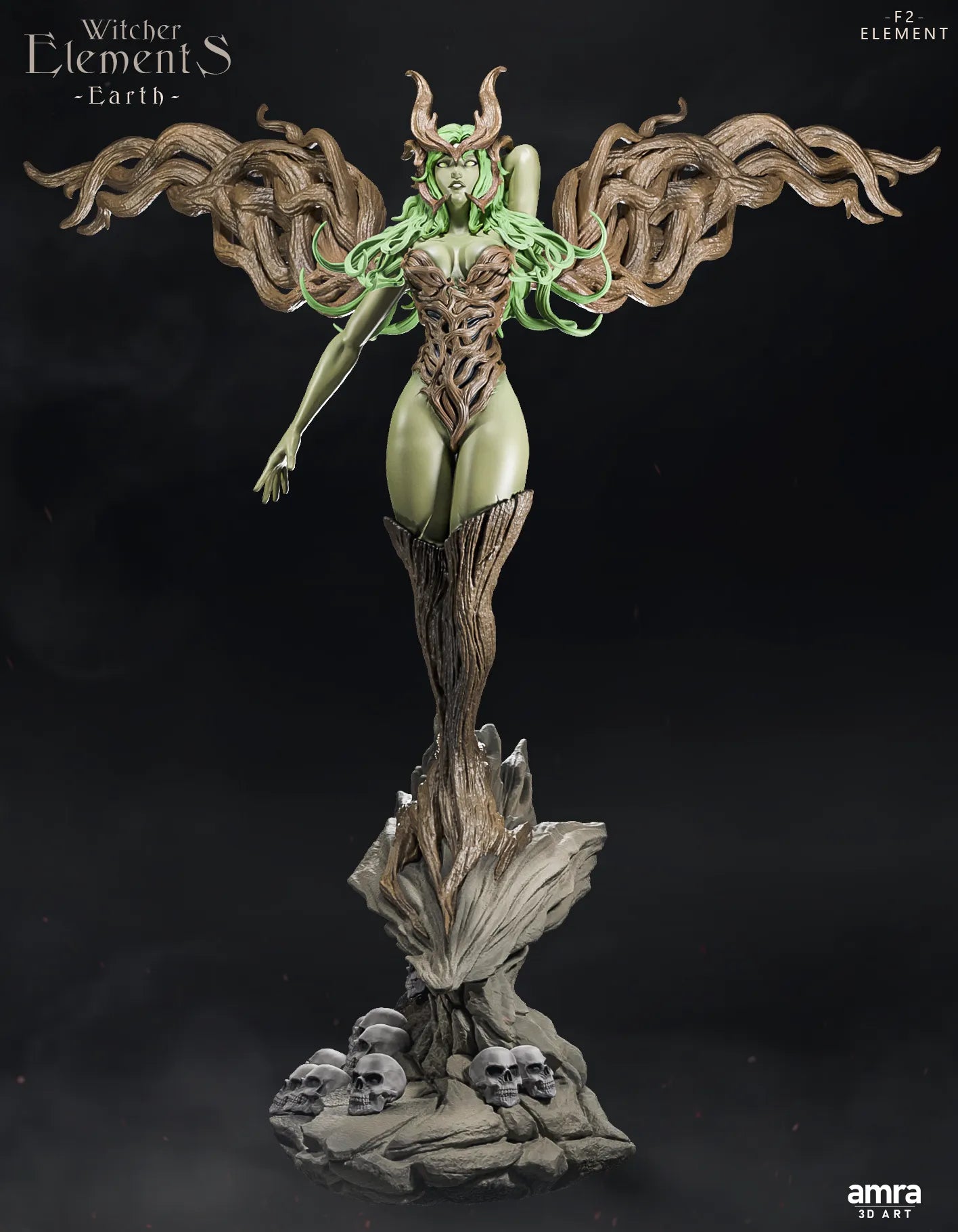 Witcher Elements, Beautiful Female Nature Figures | Display Statues | Amra 3D Art