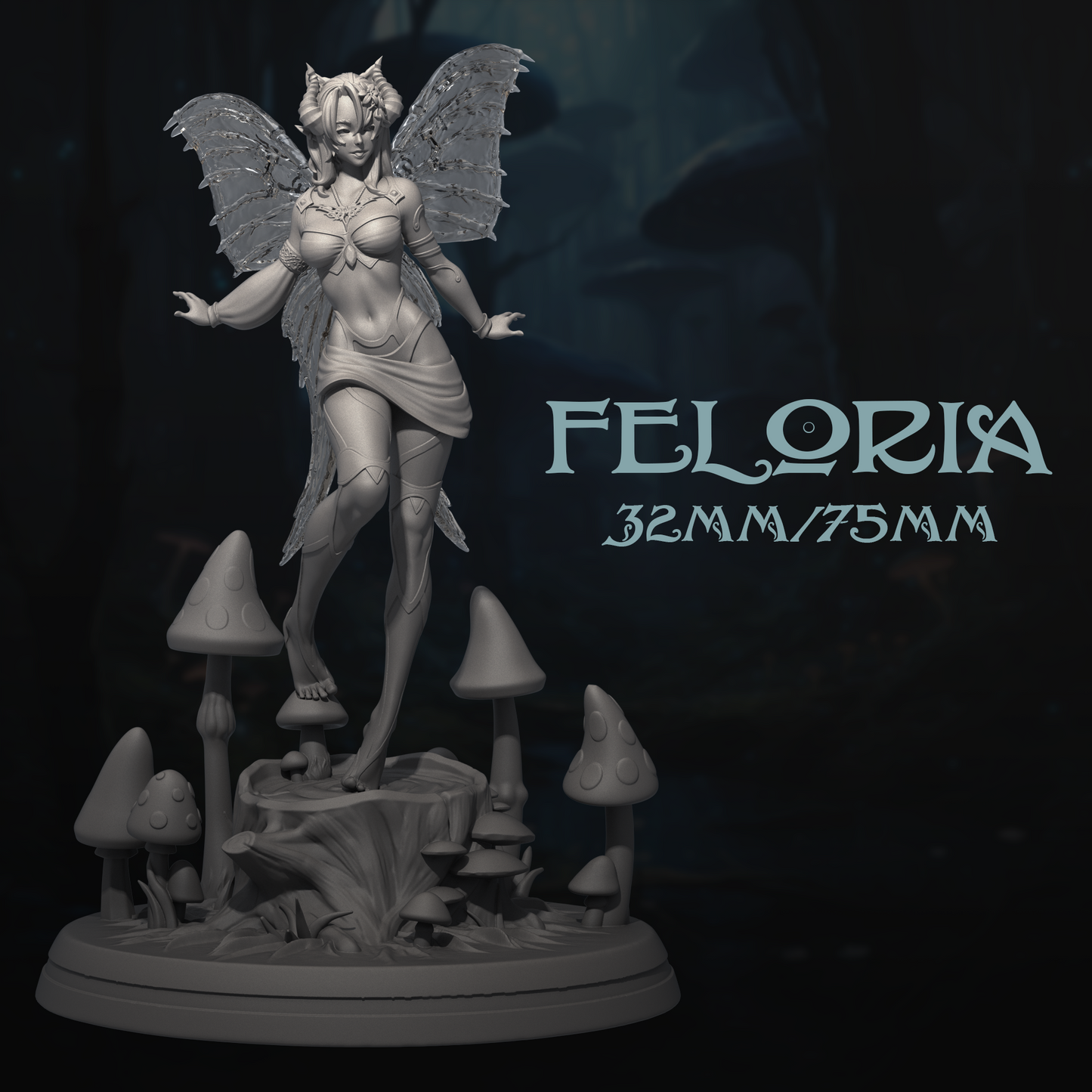 Feloria | Tabletop or Display Scale | D&D TTRPG Fantasy Miniature | Dungeons and Maidens