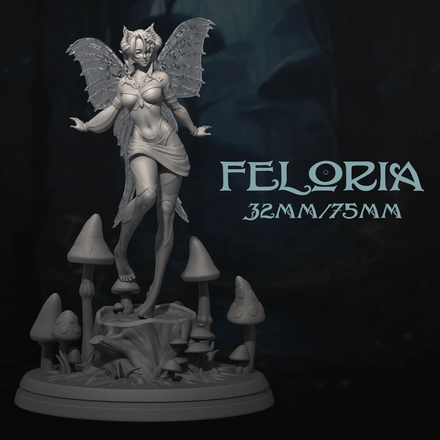 Feloria | Tabletop or Display Scale | D&D TTRPG Fantasy Miniature | Dungeons and Maidens