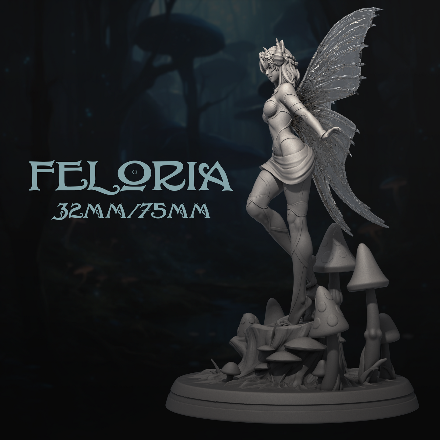 Feloria | Tabletop or Display Scale | D&D TTRPG Fantasy Miniature | Dungeons and Maidens