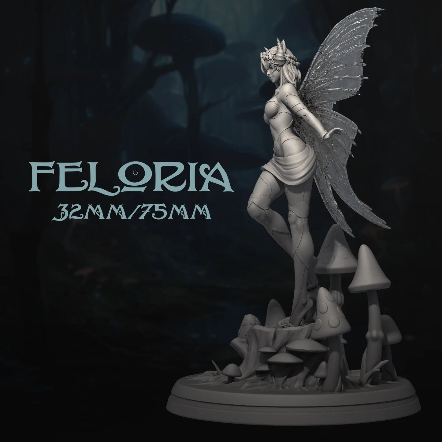 Feloria | Tabletop or Display Scale | D&D TTRPG Fantasy Miniature | Dungeons and Maidens