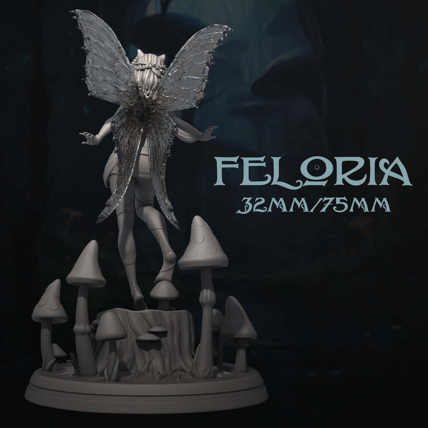 Feloria | Tabletop or Display Scale | D&D TTRPG Fantasy Miniature | Dungeons and Maidens