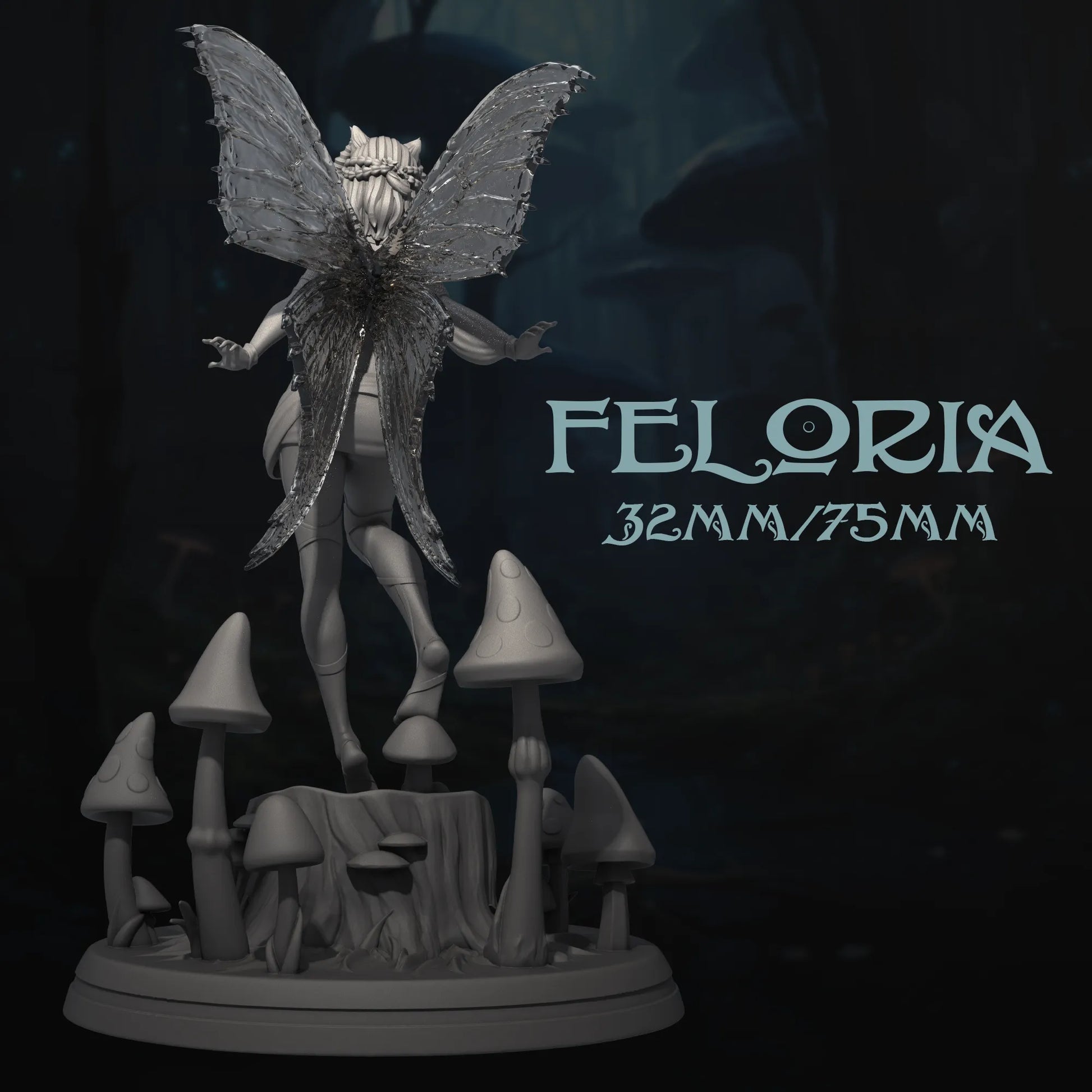 Feloria | Tabletop or Display Scale | D&D TTRPG Fantasy Miniature | Dungeons and Maidens