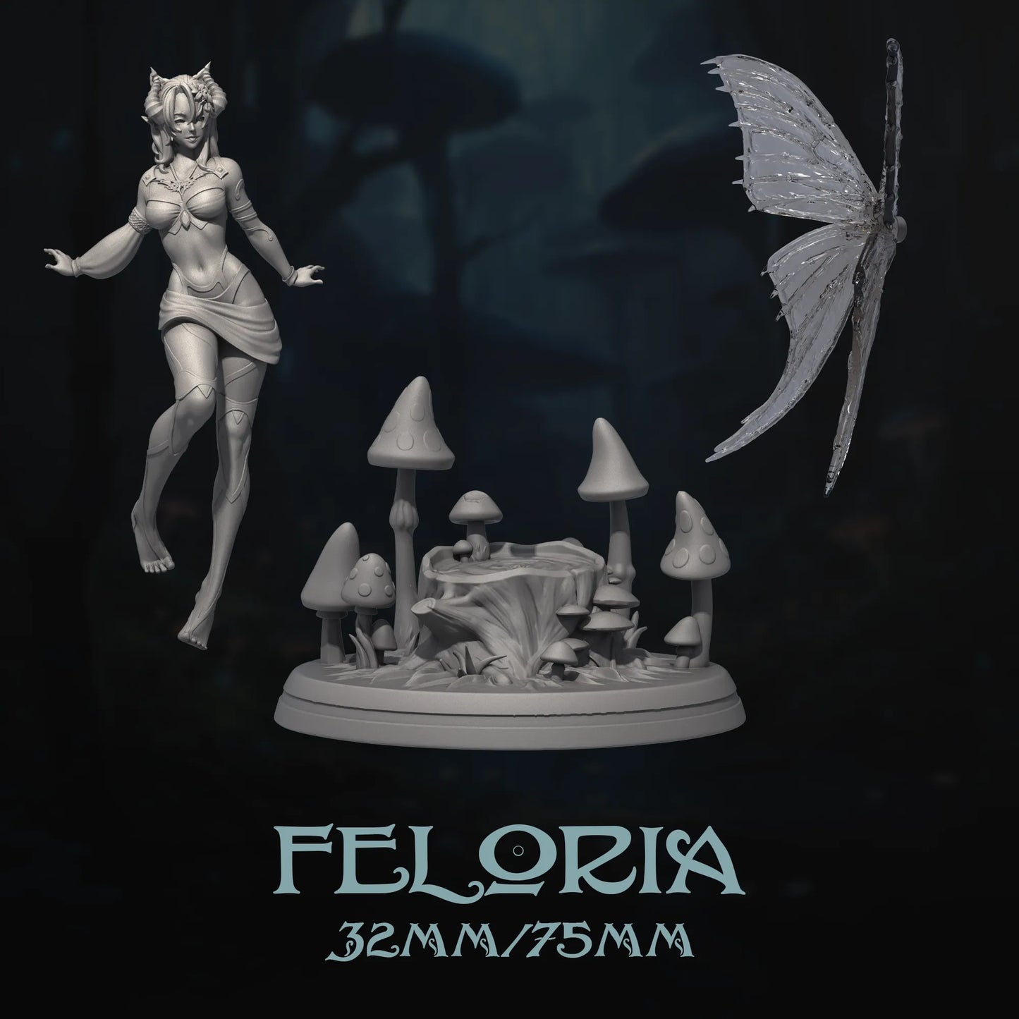 Feloria | Tabletop or Display Scale | D&D TTRPG Fantasy Miniature | Dungeons and Maidens