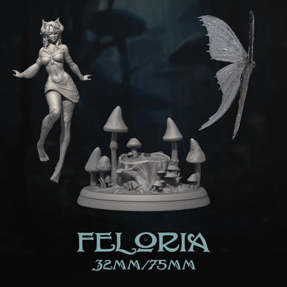 Feloria | Tabletop or Display Scale | D&D TTRPG Fantasy Miniature | Dungeons and Maidens