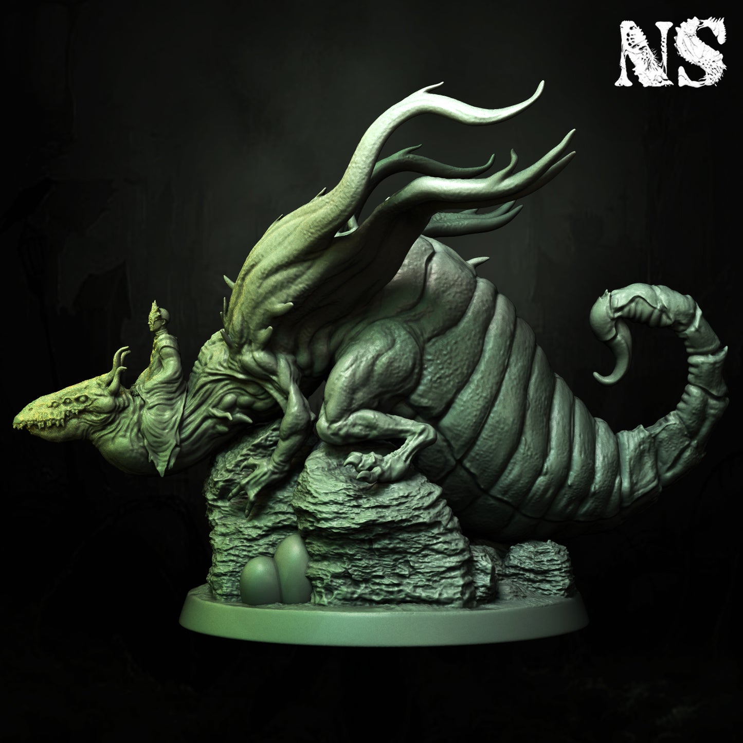Miniature of Byakhees, Lovecraft Elder God from D&D Cosmic Horror series by Tattles Told 3D, featuring intricate fantasy details.